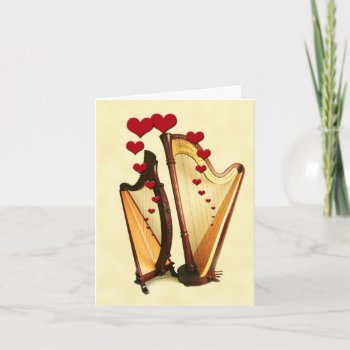 Harp Love Note Card by HarpersBazaar at Zazzle