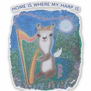 Harp Moon Angel Sticker