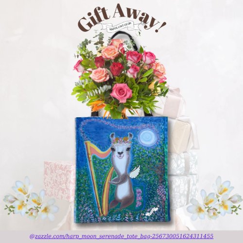 Harp Moon Serenade Tote Bag