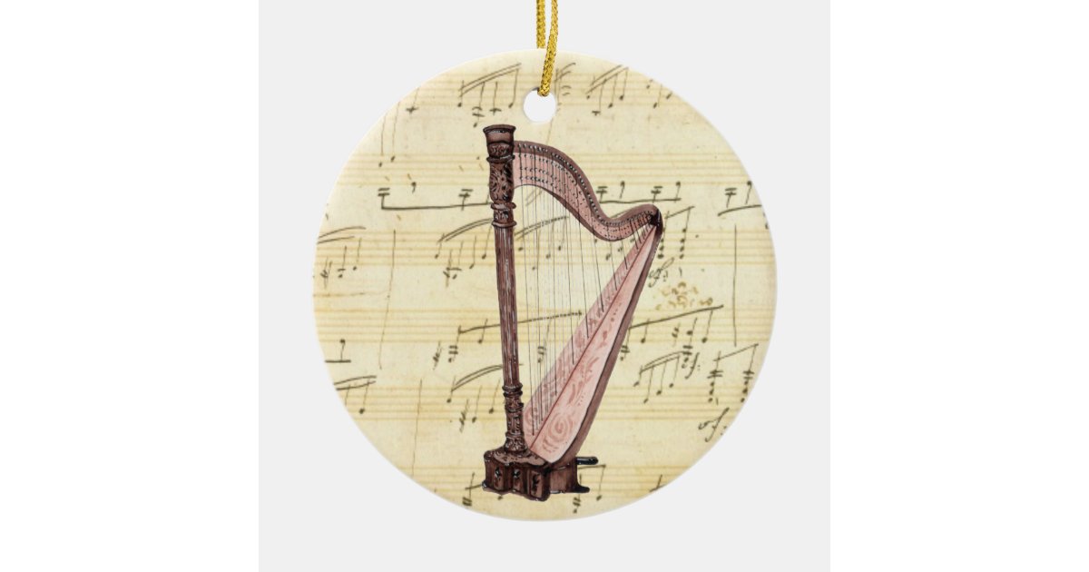 Harp Music Christmas Ornament Zazzle