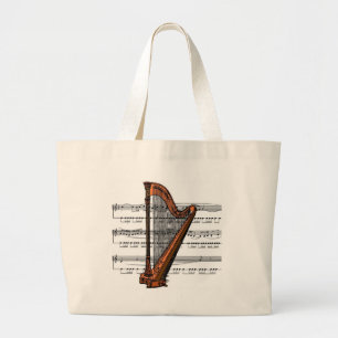 Harp musical 02 B Large Tote Bag