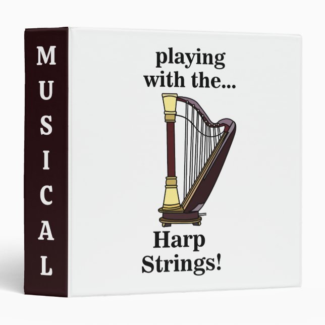 Harp Musical Instrument Harp  3 Ring Binder (Front/Spine)