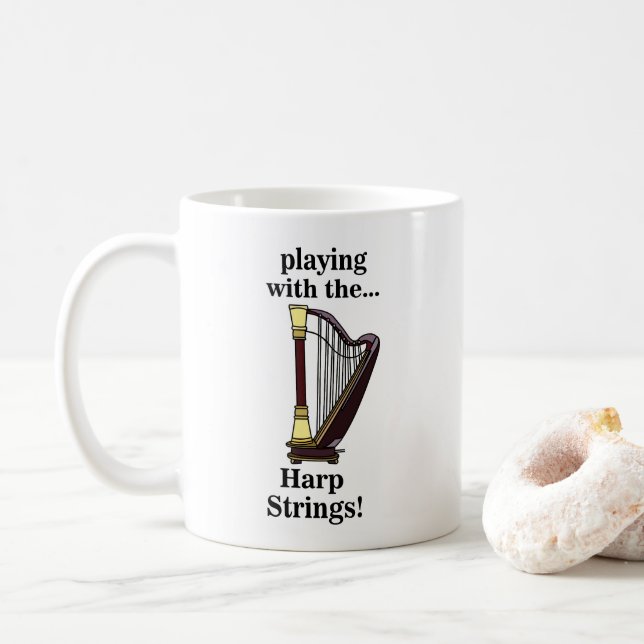 Harp Musical Instrument Harp Coffee Mug (With Donut)