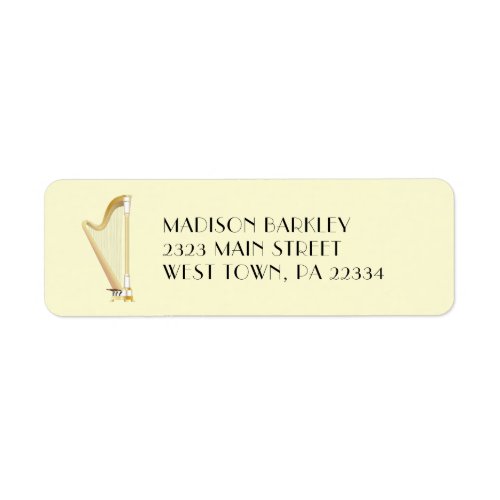 Harp Musician Music Teacher Label