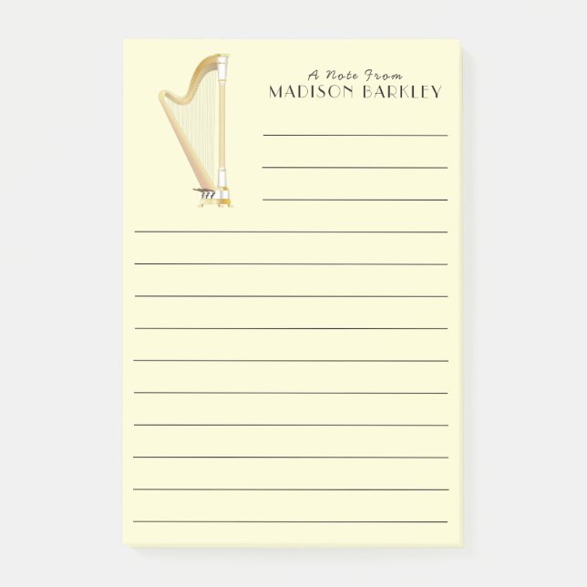 Harp Musician Music Teacher Post-it Notes (Front)