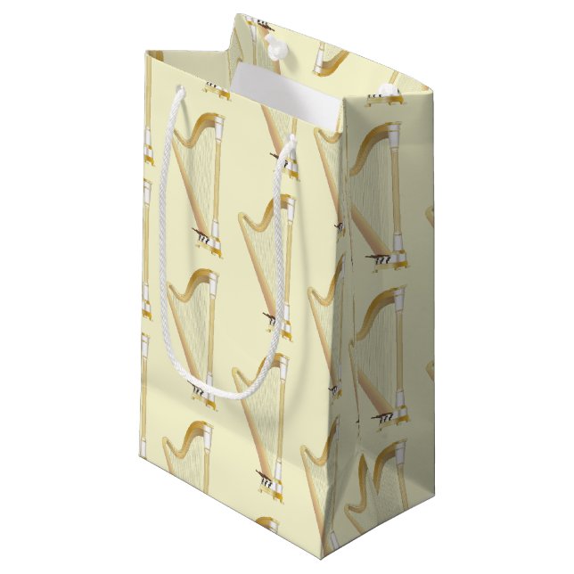 Harp Musician Music Teacher Small Gift Bag (Front Angled)