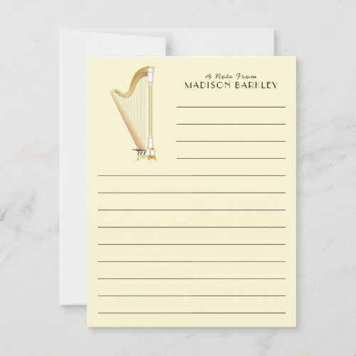 Harp Musician Music Teacher Thank You Card