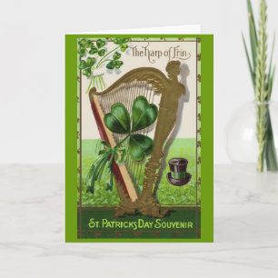 Harp of Erin Vintage St. Patrick's Day Card