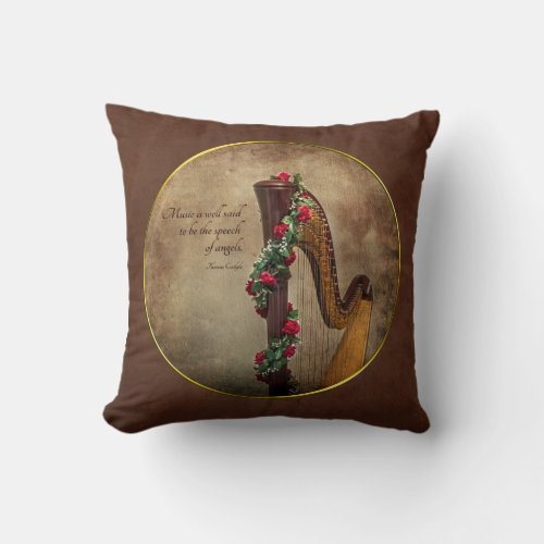 Thomas Carlyle Angel Quote Harp Pillow
