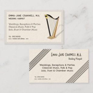 Harp Player Wedding Harpist Musician Personalized Business Card