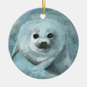 Harp Seal Art Ornament