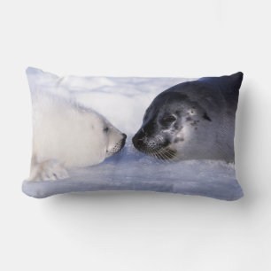 Harp Seal Mother with Pup Lumbar Pillow