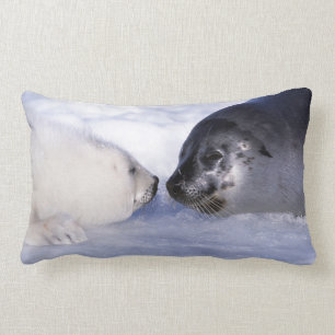 Harp Seal Mother with Pup Lumbar Pillow