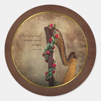 Harp Sticker by HarpersBazaar at Zazzle