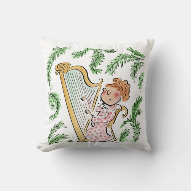 Harp Throw Pillow (Front)