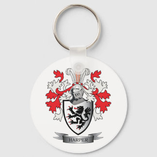 Harper Family Crest Coat of Arms Keychain