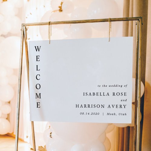 HARPER Modern Minimalist Clean Wedding Welcome Poster