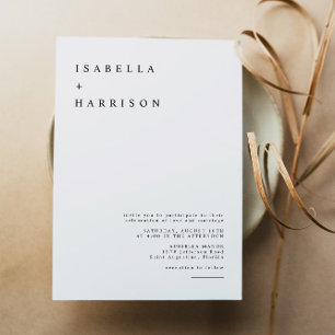 Harper - Modern Minimalist Simple Serif Wedding Invitation