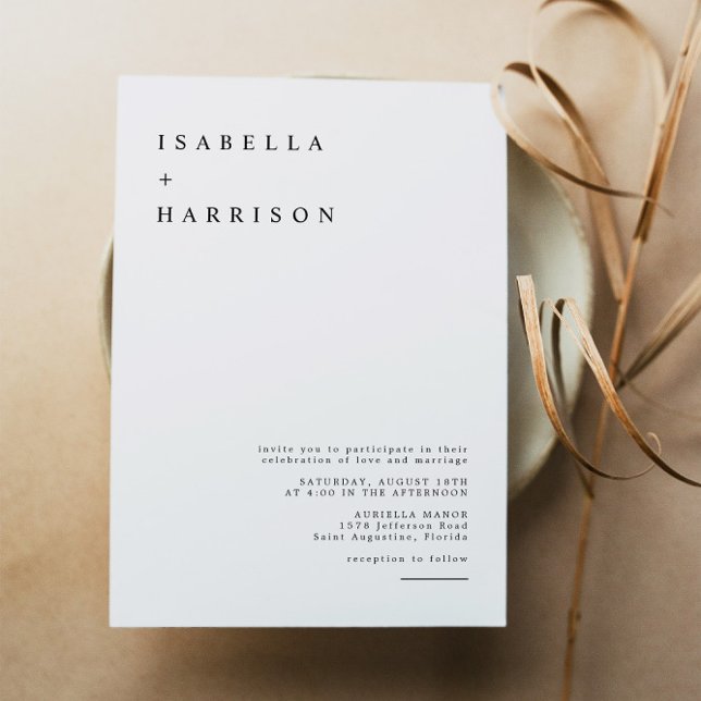 Harper - Modern Minimalist Simple Serif Wedding Invitation (Creator Uploaded)