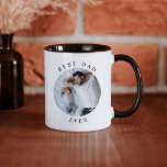HARPER Modern Round Photo Best Dad Ever Coffee Mug<br><div class="desc">This ceramic mug features a round photo and modern minimalist font with the phrase, "best dad ever". Easily replace the photo on this personalizable mug and change the font or wording if need be. This coffee mug is the perfect gift for Father's day, a birthday, or Christmas for your favorite...</div>