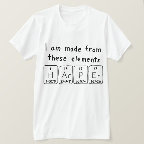 Harper periodic table name shirt