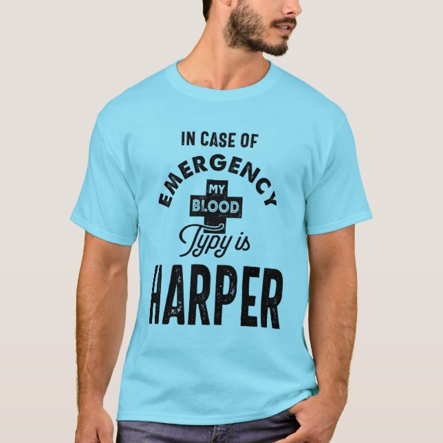 Harper Personalized Name Birthday Gift T-Shirt (Front)