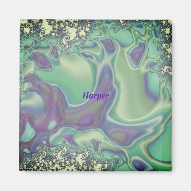 HARPER ~ Soft Pastel Pattern ~ Personalized  Magnet (Front)