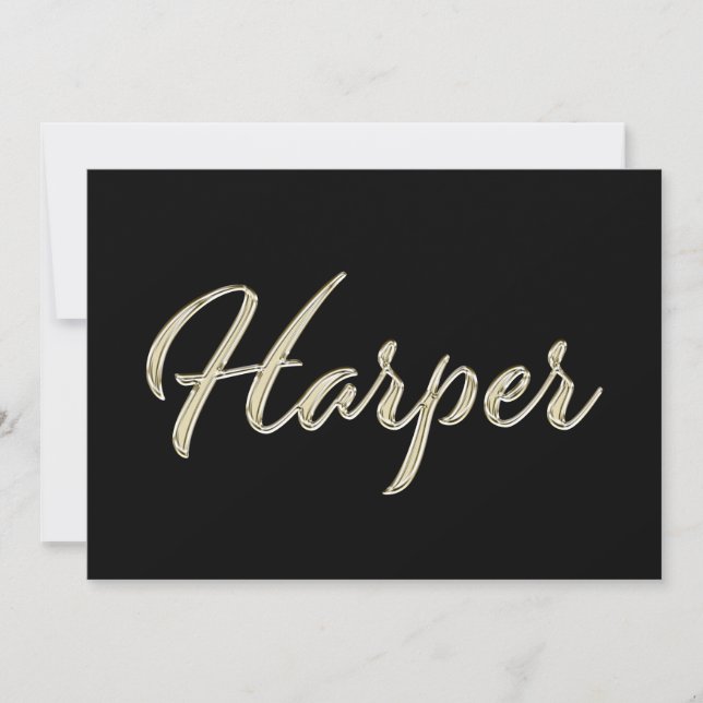 Harper white gold Handwriting Card (Front)