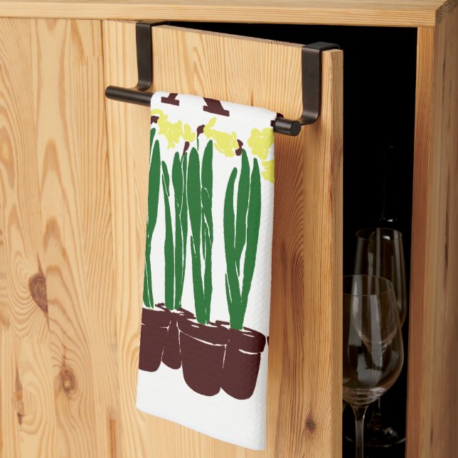 Harper's 1899 Edward Penfield Daffodils Kitchen Towel (Thirds Fold)