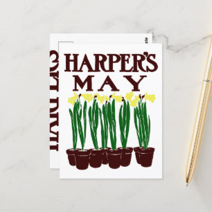 Harper's 1899 Edward Penfield Daffodils Postcard