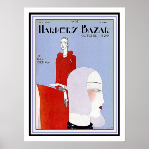 Harpers Bazar Art Deco Cover Poster 12 x 16