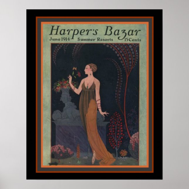 Harper's Bazar- Barbier 1914 Deco Cover 16 x 20 Poster (Front)