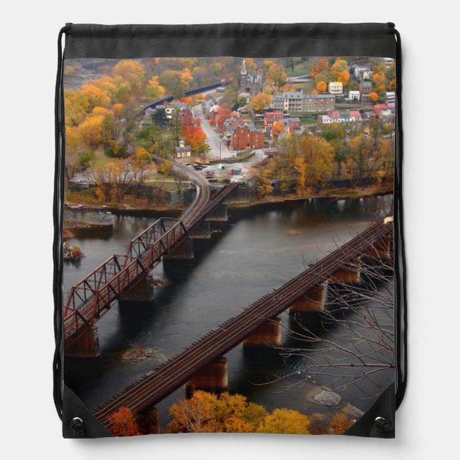 Harpers Ferry in the Fall Drawstring Bag (Front)