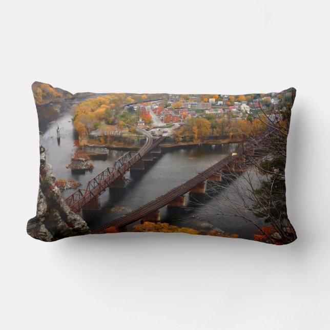 Harpers Ferry in the Fall Lumbar Pillow (Front)