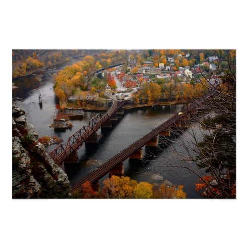 Harpers Ferry in the Fall Poster