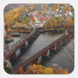 Harpers Ferry in the Fall Square Sticker