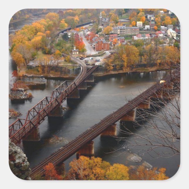Harpers Ferry in the Fall Square Sticker (Front)