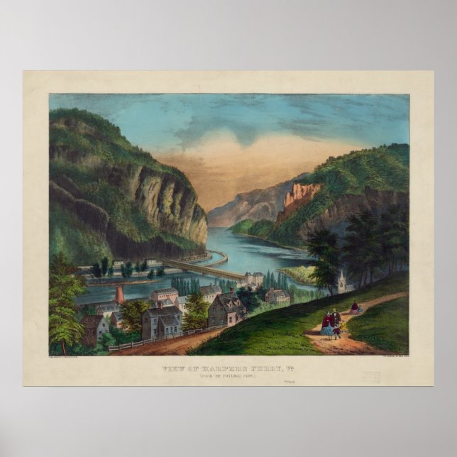 Harpers Ferry Jefferson County West Virginia 1859 Poster (Front)