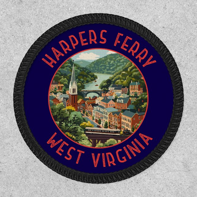 Harpers Ferry West Virginia Distressed Circle Patch (Front)