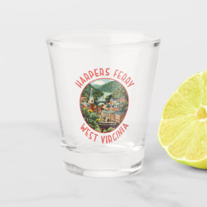 Harpers Ferry West Virginia Distressed Circle Shot Glass