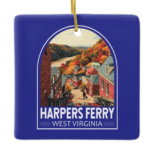 Harpers Ferry West Virginia Travel Art Vintage Ceramic Ornament