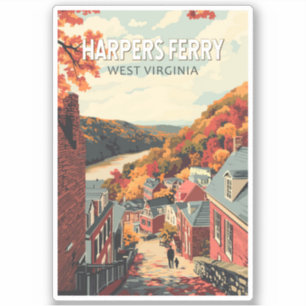 Harpers Ferry West Virginia Travel Art Vintage Sticker