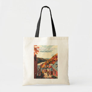 Harpers Ferry West Virginia Travel Art Vintage Tote Bag