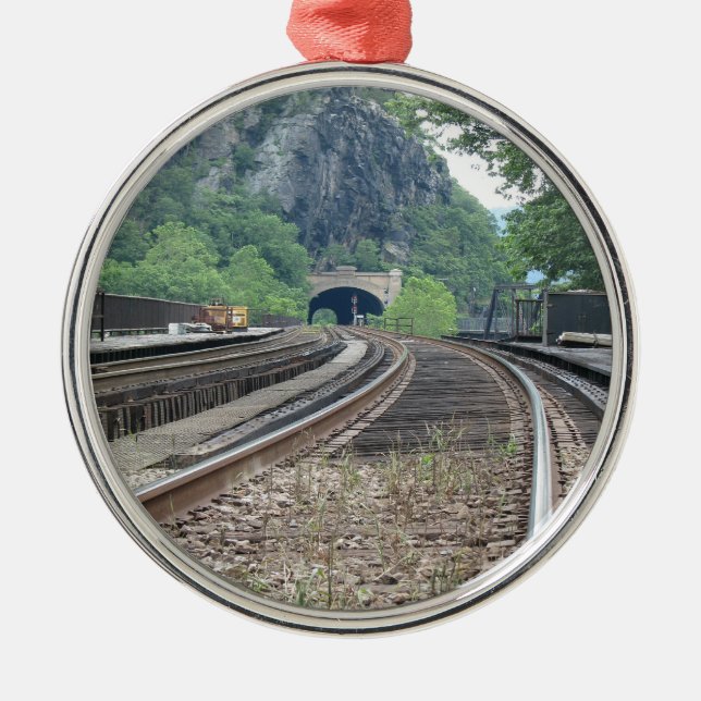 Harpers Ferry WV Railroad Tracks Ornament (Front)