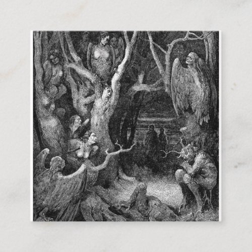 Harpies In The Forest Of Suicides Gustave Dore Square Business Card
