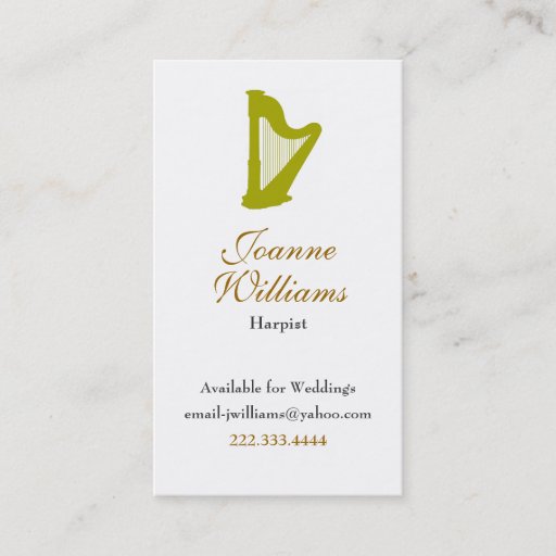 Customizable Harpist Business Card