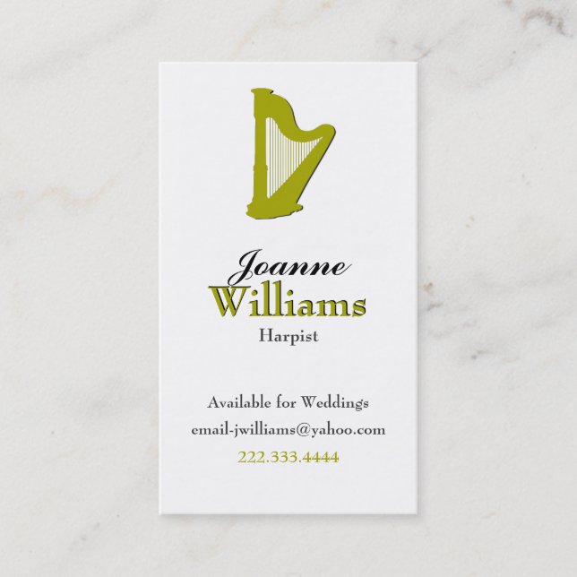 Harpist Business Card (Front)
