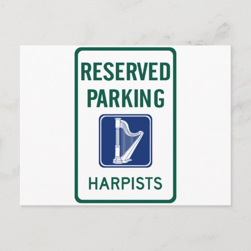 Harpists Parking Postcard