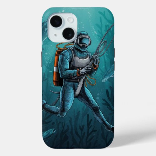 Harpoon Diver  iPhone 15 Case