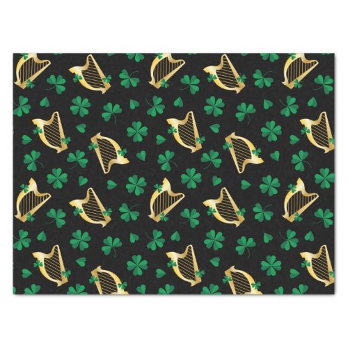 Harps And Shamrocks For St Pattys Day Tissue Paper
